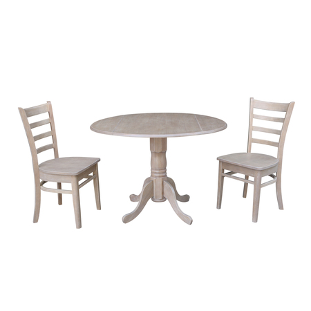 Square Dual Drop Leaf Table, 42 in W X 42 in L X 29.5 in H, Wood, Washed Gray Taupe -  INTERNATIONAL CONCEPTS, K09-42DP-C617P